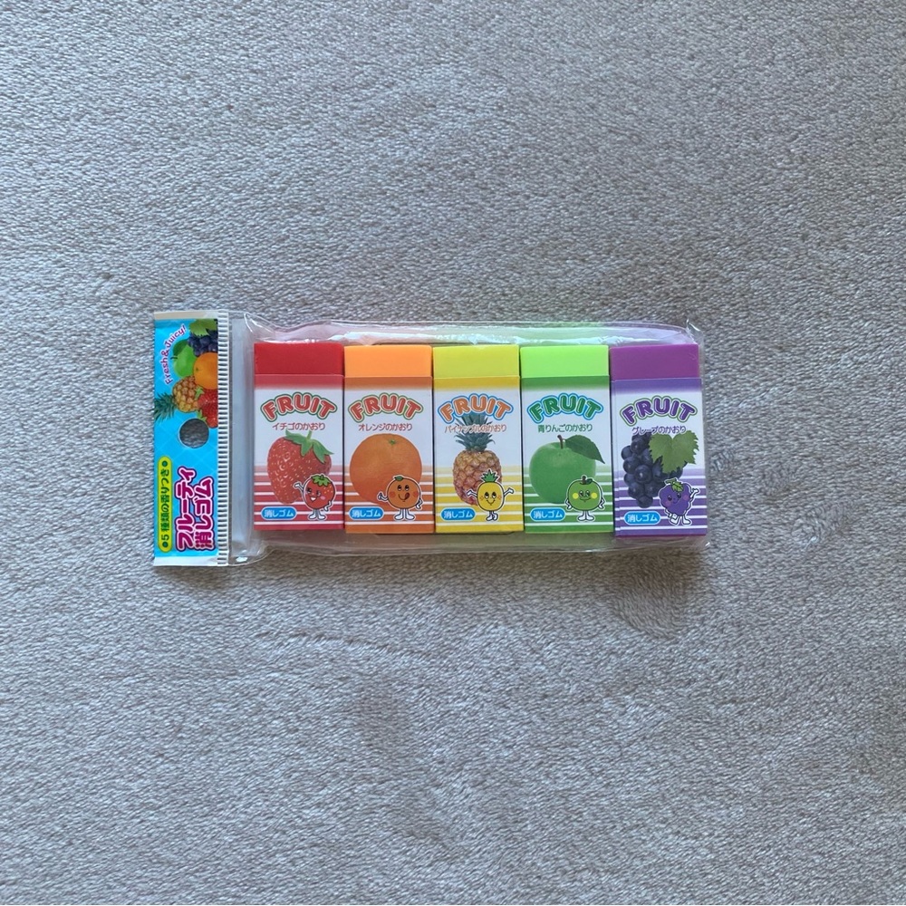 3/$20 ♡ cute japanese fruit scented erasers